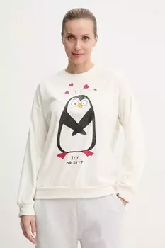 Пижамная толстовка United Colors Of Benetton, бежевый