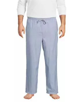 Пижамные брюки Big & Tall из поплина Lands' End, синий