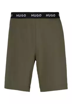 Пижамные брюки HUGO Underwear Linked Shorts с поясом с логотипом, зеленый