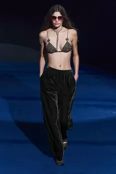 Пижамные брюки из бархата ZARA, серый