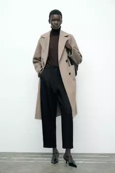 Пижамные брюки из фланели ZARA, черный