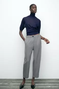 Пижамные брюки из фланели ZARA, серый мергель