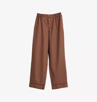 Пижамные брюки из хлопка с контрастной окантовкой Hay, цвет milk chocolate