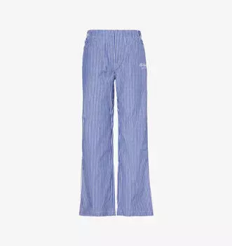 Пижамные брюки из хлопка в полоску от Carlyle script Sporty & Rich, белый