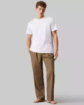 Пижамные брюки из хлопкового поплина Calvin Klein, цвет Kaki