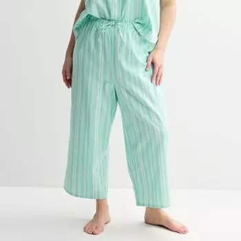 Пижамные брюки из льняной ткани больших размеров Sonoma Goods For Life, цвет mint stripe