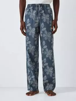 Пижамные брюки из органического хлопка с цветочным принтом John Lewis, цвет Blue Navy