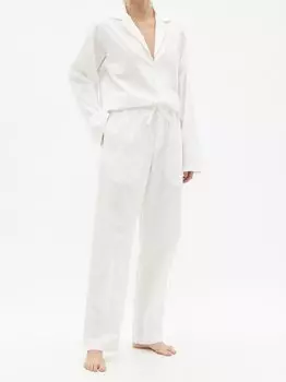 Пижамные брюки из органического хлопка с кулиской Tekla, белый
