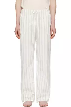 Пижамные брюки из поплина цвета «Off-White & Navy» Tekla