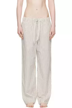 Пижамные брюки из поплина Tekla, цвет hopper stripes