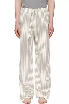 Пижамные брюки из поплина Tekla, цвет hopper stripes