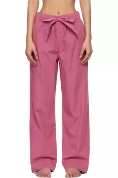 Пижамные брюки из поплина Tekla, цвет ligonberry