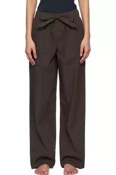 Пижамные брюки из поплина Tekla, коричневый