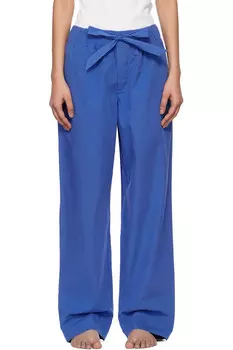 Пижамные брюки из поплина Tekla, синий