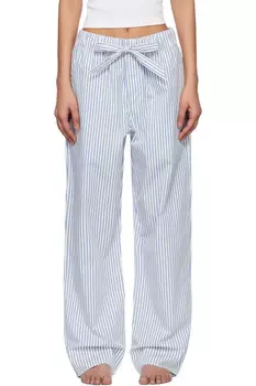 Пижамные брюки из поплина Tekla, синий