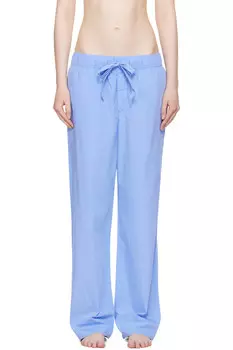 Пижамные брюки из поплина Tekla, синий