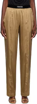 Пижамные брюки из загорелого шелка-стрейч TOM FORD
