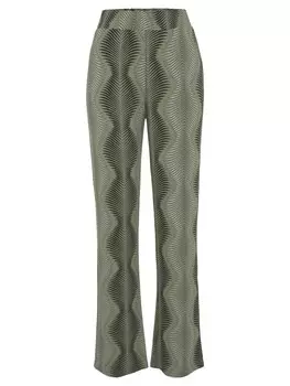 Пижамные брюки LASCANA, цвет dunkelgrn bedruckt