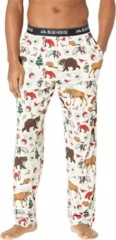 Пижамные брюки Little Blue House by Hatley Woodland Winter Jersey Pajama Pants, цвет Natural