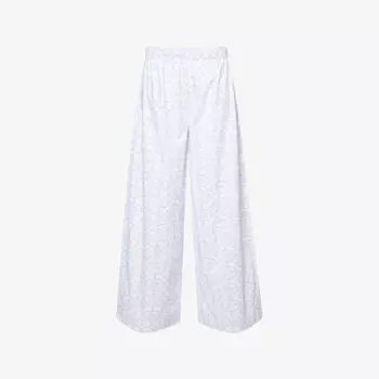 Пижамные брюки Lounge Underwear из хлопка с цветочным принтом, синий