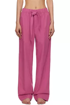 Пижамные брюки на шнурке Tekla, цвет lingonberry