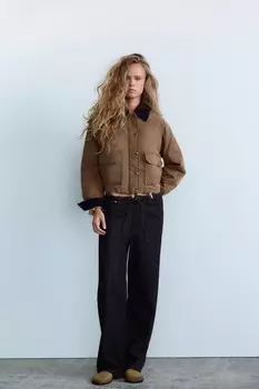 Пижамные брюки с эффектом денима ZARA, антрацитово-серый