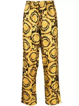 Пижамные брюки с принтом Barocco VERSACE, черный