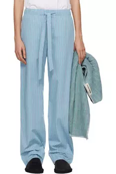 Пижамные брюки SSENSE Exclusive Blue AURALEE Edition из хлопкового поплина Tekla