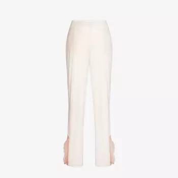 Пижамные брюки свободного кроя из органического хлопка с кружевной отделкой Skin, красный