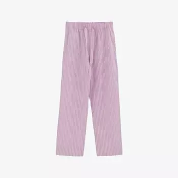 Пижамные брюки Tekla из хлопкового поплина полосатые, розовый