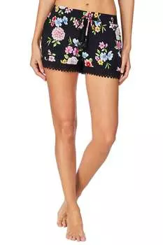 Пижамные шорты-боксеры черного цвета с цветочным принтом Kensie