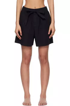 Пижамные шорты из черного поплина Tekla