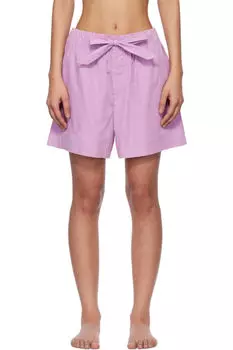 Пижамные шорты из фиолетового поплина Tekla