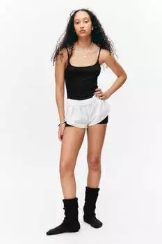 Пижамные шорты из хлопкового поплина со средней посадкой Monki, белый