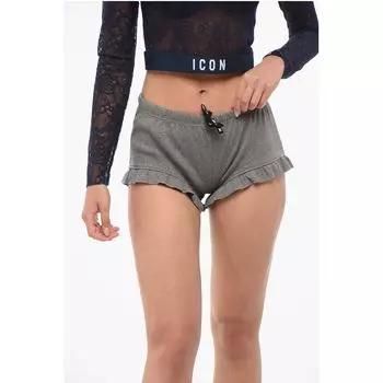 Пижамные шорты из хлопковой смеси в рубчик Dsquared2, серый