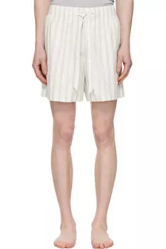 Пижамные шорты из поплина цвета «Off-White & Navy» Tekla