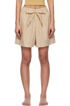 Пижамные шорты из поплина Tekla, цвет corinth stripes