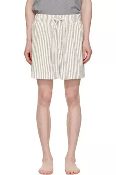 Пижамные шорты из поплина Tekla, цвет hopper stripes