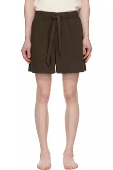 Пижамные шорты из поплина Tekla, коричневый