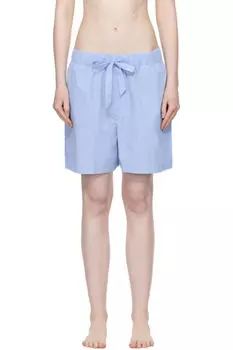 Пижамные шорты из синего поплина Tekla