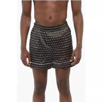 Пижамные шорты из смесового шелка с монограммой Dsquared2, Multicolor