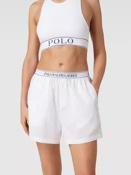 Пижамные шорты с эластичным поясом с логотипом Polo Ralph Lauren, белый