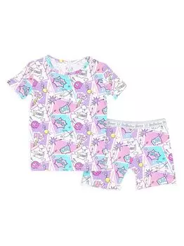 Пижамные шорты с принтом комиксов для маленьких девочек, маленьких девочек Bellabu Bear