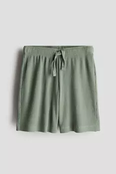 Пижамные шорты с вафельной структурой H&M, зеленый