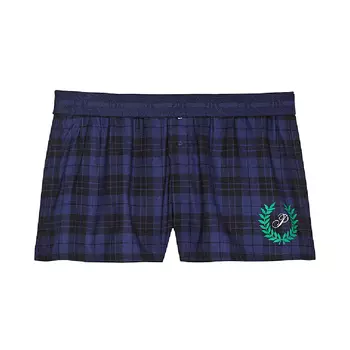 Пижамные шорты Victoria's Secret Pink Satin Boxy, темно-синий