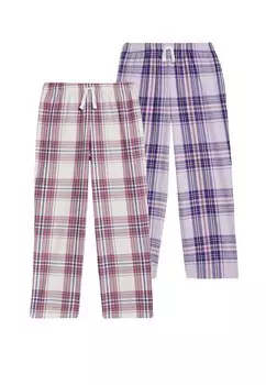 Пижамные штаны 2 PACK PURE COTTON CHECKED Marks & Spencer, серый