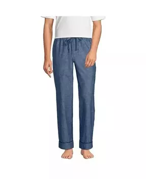 Пижамные штаны Big & Tall Essential Lands' End, синий