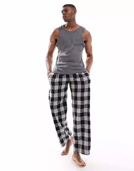Пижамные штаны Brave Soul в серую клетку