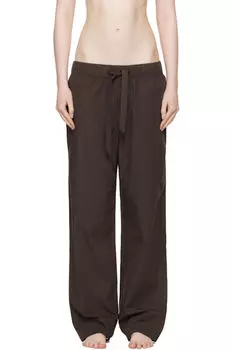 Пижамные штаны из коричневого поплина Tekla