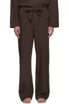 Пижамные штаны из коричневого поплина Tekla